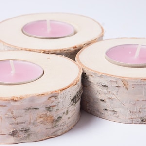 5 birch candle holders, tea light holder, woodland wedding centerpiece, rustic wedding decor, home decor, country wedding, christmas decor