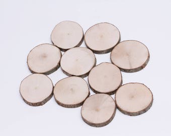 10  slices  2"-3" , wooden slices, rustic wedding decoration, wood coasters,  wood discs for home decors