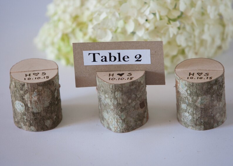 10 Personalized Rustic Wedding Table Number Holders Place Etsy