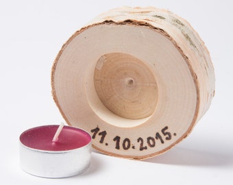 5 sostenedores de vela de abedul personalizada, sostenedor ligero del té, boda bosque, decoración de boda rústica, decoración para el hogar, país boda, decoración de la Navidad