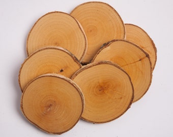 15 birch coasters  4"-5" , wooden slices, rustic wedding decoration, wood coasters,  wood discs for home decors