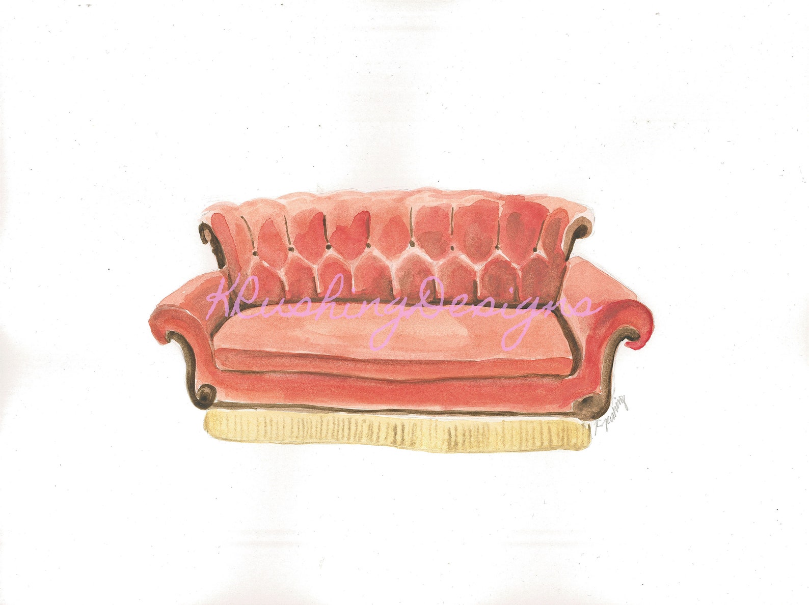 Friends TV Show Prints, Orange Couch, Friends Frame, Rachel, Joey