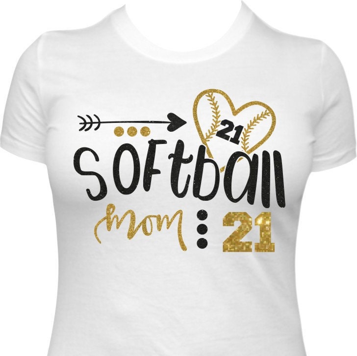 Softball Baseball Heart Mom Shirt. Women Custom Baseball Mom Etsy