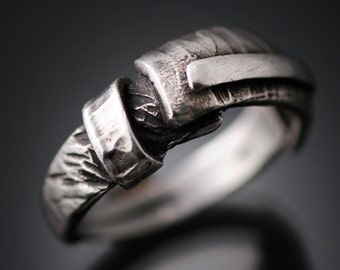 Mens rings | Mens silver ring | Mens sterling band | Mens band sterling silver ring | Fashion jewelry bands | "Forged" Ring