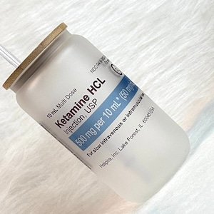 Ketamine 16 oz Glass Can Clear or Frosted..