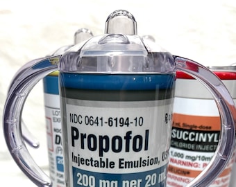 Propofol Sippy Cup 2 lids, 12 oz tumbler,