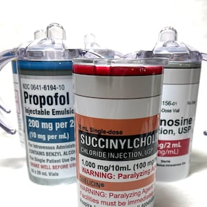 Succinylcholine Sippy Cup 2 lids, 12 oz tumbler, image 1