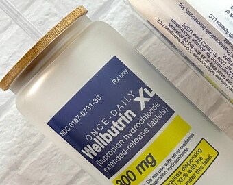 Medication 16 oz Glass Can Clear or Frosted..