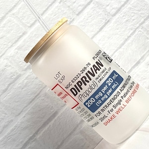 Diprivan 16 oz Glass Can Clear or Frosted..