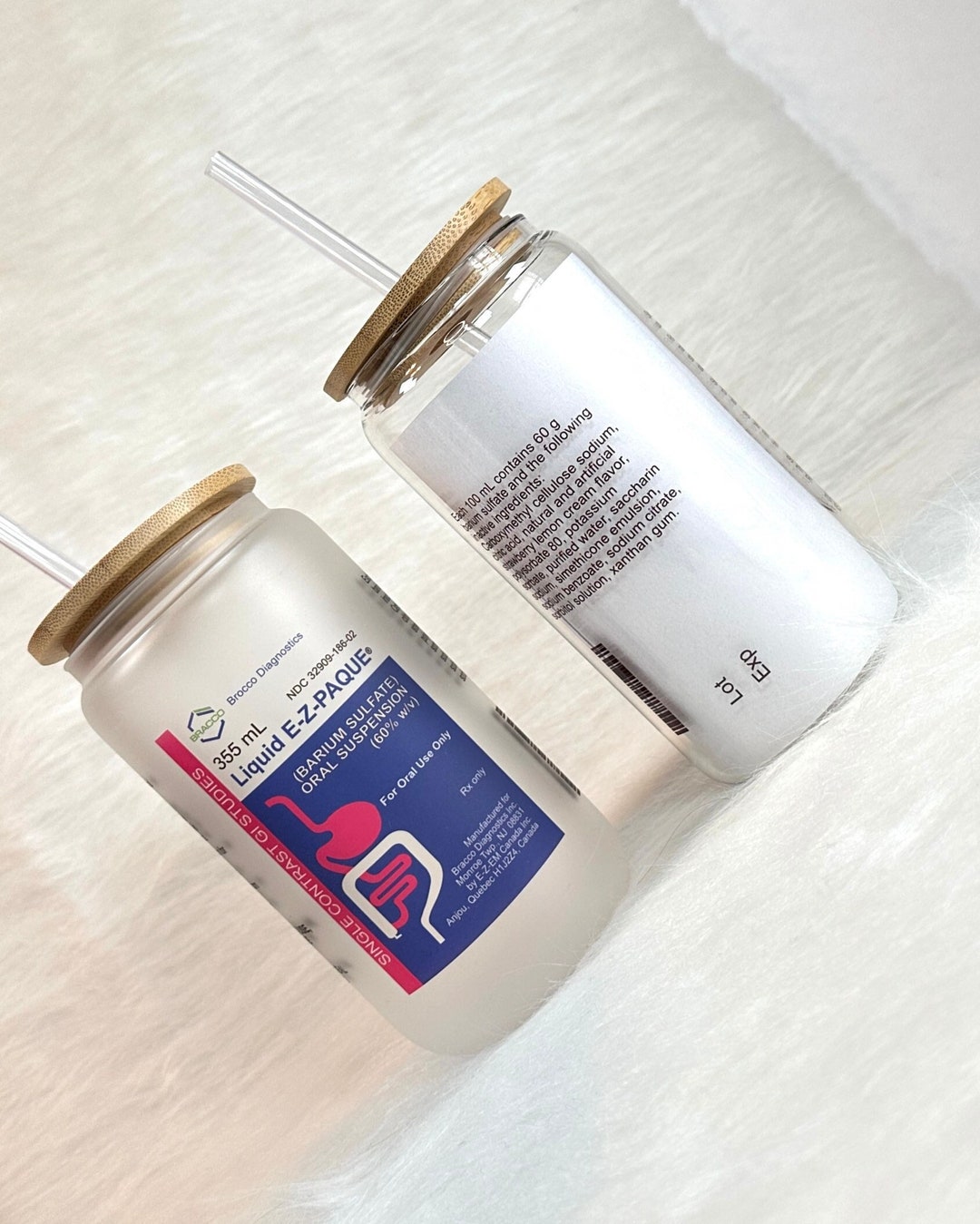 EZ Paque Barium 16 Oz Glass Can Clear or Frosted Same or Next Etsy