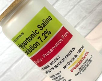 Hypertonic Saline 16 oz Glass Can Clear or Frosted..
