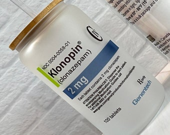 Medication 16 oz Glass Can Clear or Frosted..