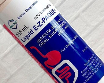 E-Z Paque Barium 20 oz skinny tumbler.