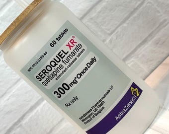 Seroquel 16 oz Glass Can Clear or Frosted..