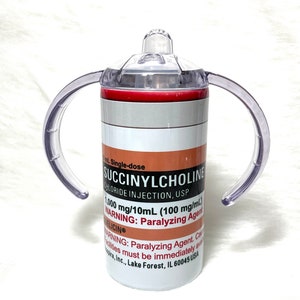 Succinylcholine Sippy Cup 2 lids, 12 oz tumbler, image 2