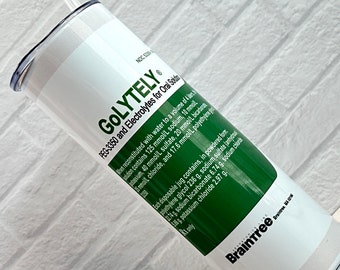 GoLytely  20 oz skinny tumbler.