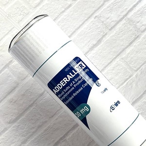 Adderall XR 20 oz skinny tumbler.