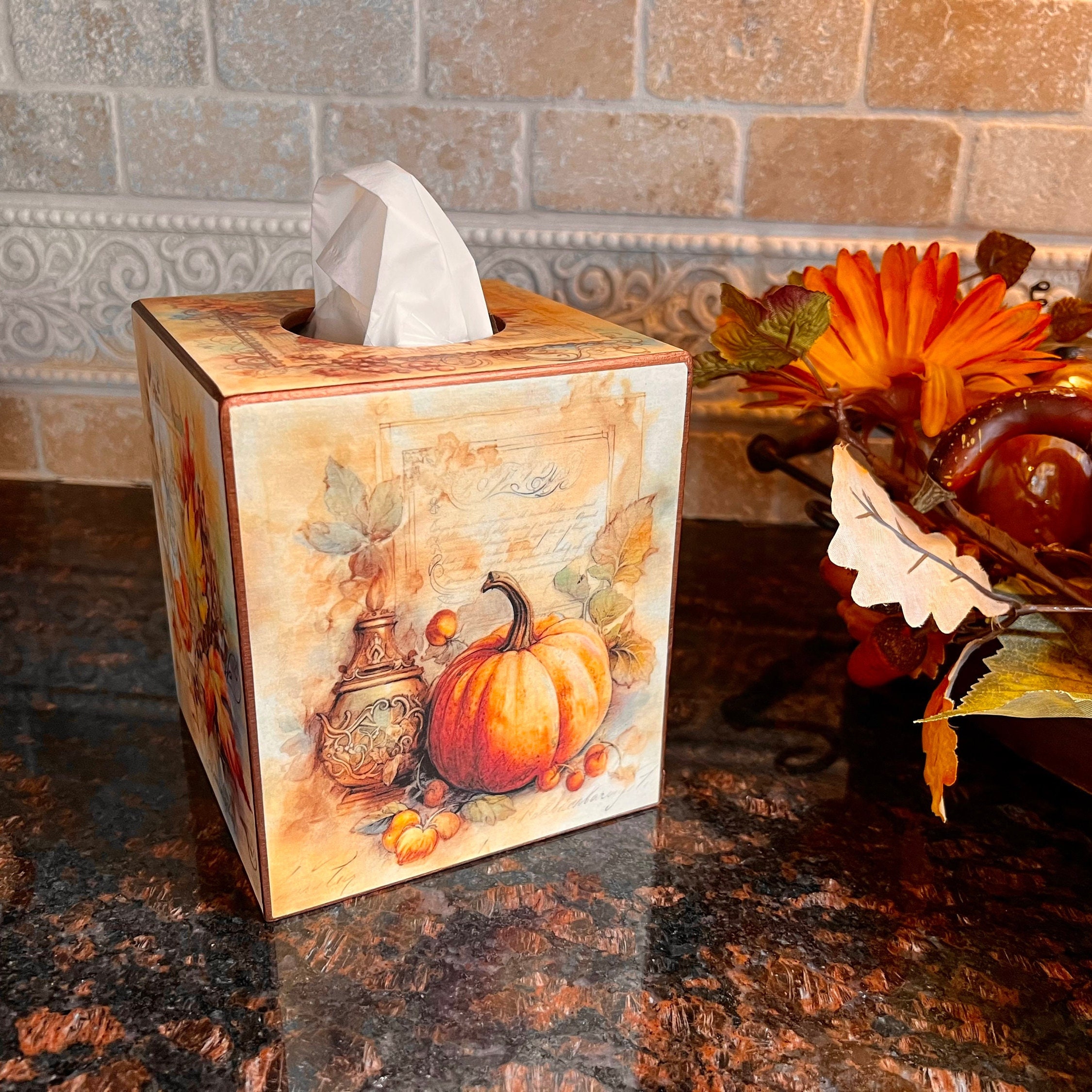 Fall Tissue Box Etsy