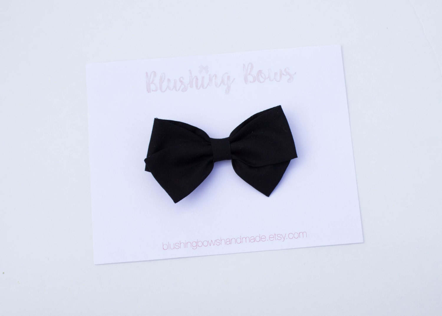 Black Bow Black Hand Tied Fabric Bows Baby Girl Toddler Etsy