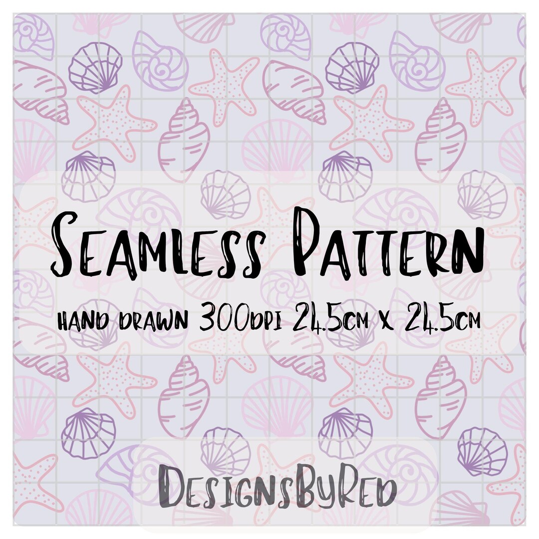 Seashell Starfish Digital Pattern | Beach Seamless Tile | Kids, Kitchen ...