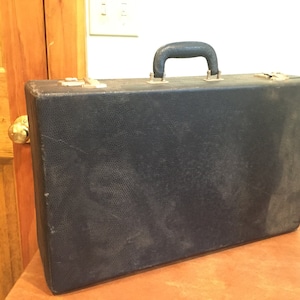 Vintage Luggage Black Suitcase Travel Trunk