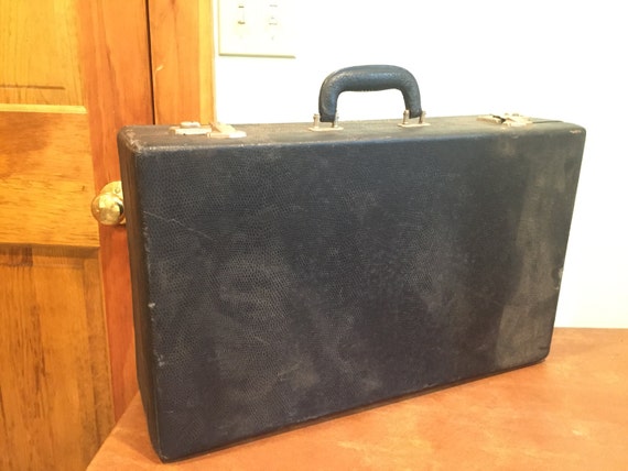 Vintage Luggage Black Suitcase Travel Trunk - Etsy