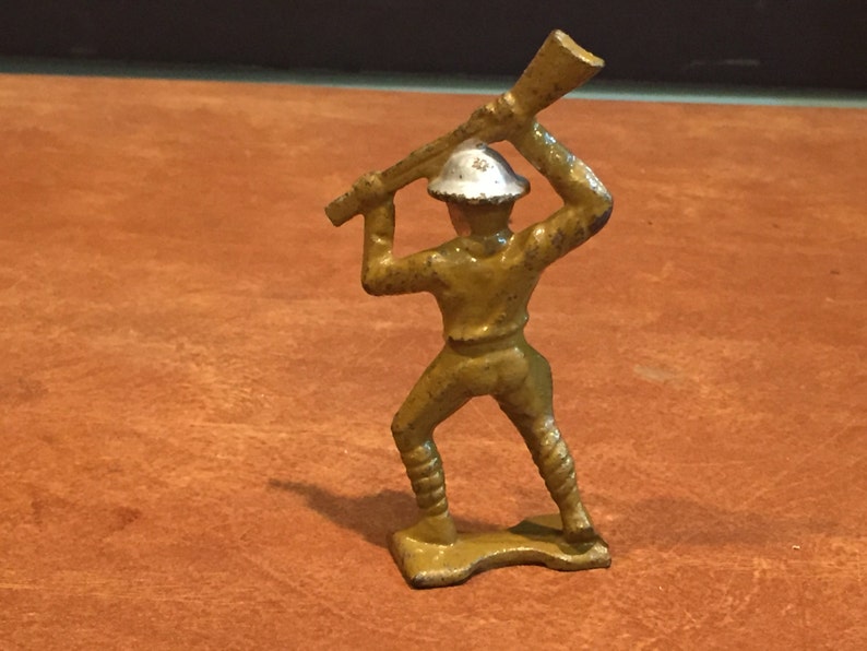 Antique Vintage GREY IRON Cast Iron Toy Soldier Clubbing With Rifle Etsy