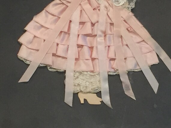Vintage Framed Paper Doll With Ribbon and Lace Dress and Bouquet Etsy