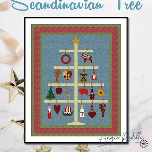 Scandinavian Christmas Tree Quilt Pattern: Nordic Applique Wall Hanging (Digital PDF)