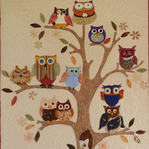 Owl Applique Quilt Pattern: Whimsical Wall Hanging (Digital PDF)