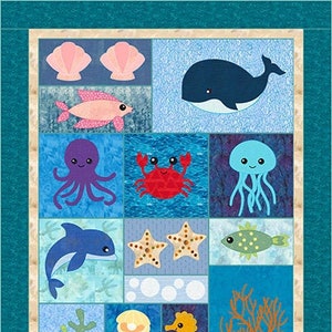 Under the Sea Applique Crib  Quilt Pattern