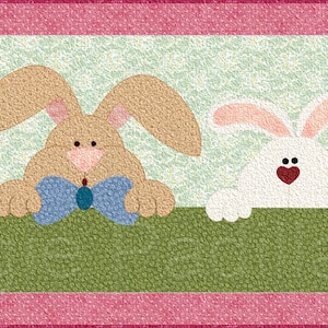 Bunny Peekaboo | Applique Quilt Pattern | Digital PDF Pattern | Easter Quilt | Bunny Table Runner | Angie Padilla Quilt Designs