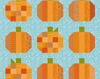 Wzór na kołdrę z dyniami: Jesienny projekt dla początkujących (plik PDF w wersji cyfrowej)