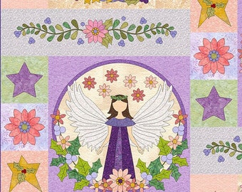 Angelic Whimsy Applikation Lap Quilt Muster: Weihnachtsengel Design (Digital PDF)