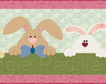 Patrón de colcha con apliques de conejito Peekaboo: Camino de mesa de Pascua (PDF digital)