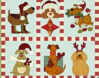 Christmas Dog Quilt Pattern | Feliz Navidog Applique (PDF Pattern)