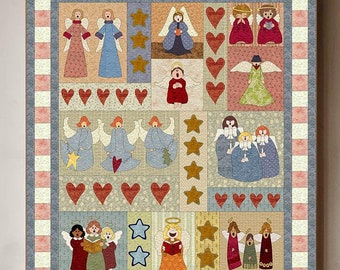 Engel Chor Quilt Anleitung: Weihnachts-Applikation, weihnachtliche Applikation (Digital PDF)