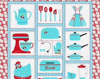 Vintage Kitchen Applique Quilt Pattern