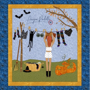 Witchy Washy Applique Quilt Pattern: Halloween Wall Hanging (Digital PDF)