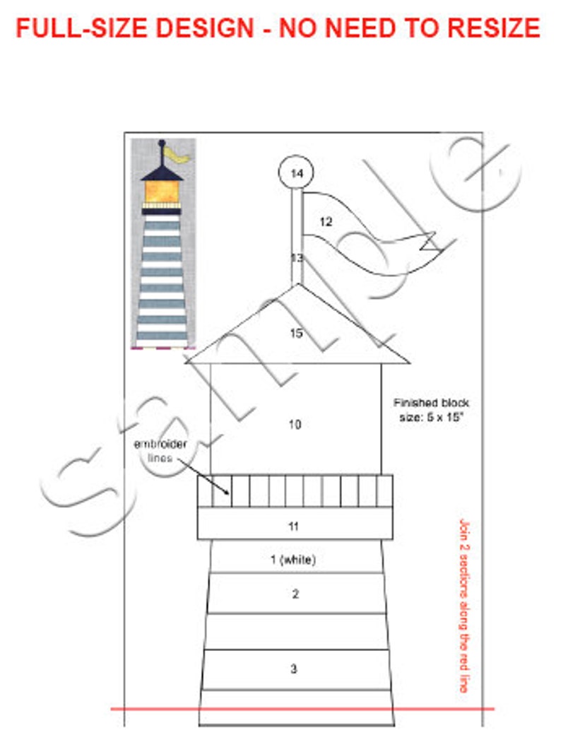 Lighthouse Jumper Pattern Lighthouse Applique Quilt Pattern: Seaside Nautical Theme (digital PDF ...
