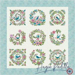 Birds in Bloom | Applique Quilt Pattern | Digital PDF Pattern | Floral Quilt | Modern Baltimore Album Style | Angie Padilla Quilt Designs