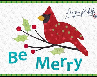 Patroon mok kerstkardinaal appliqué (digitale pdf)