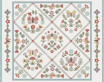 Butterfly Garden Applique Quilt Pattern