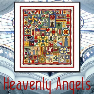 Heavenly Angels Quilt Pattern | Pieced, Paper Piecing, Applique | DIGITAL PDF Quilt Pattern | Christmas Quilt | Angie Padilla Quilt Designs