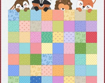 Woodland Critters Applique Quilt Pattern: Nursery Decor (Digital PDF)
