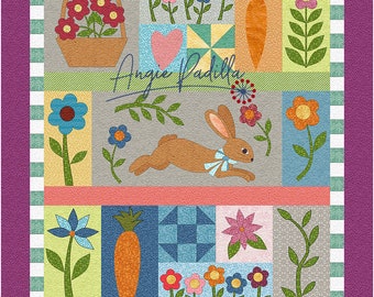 Bouncing into Spring | Applique Quilt Pattern | Digital PDF Pattern | Spring & Easter | Folk Art Style | Angie Padilla Quilt Designs