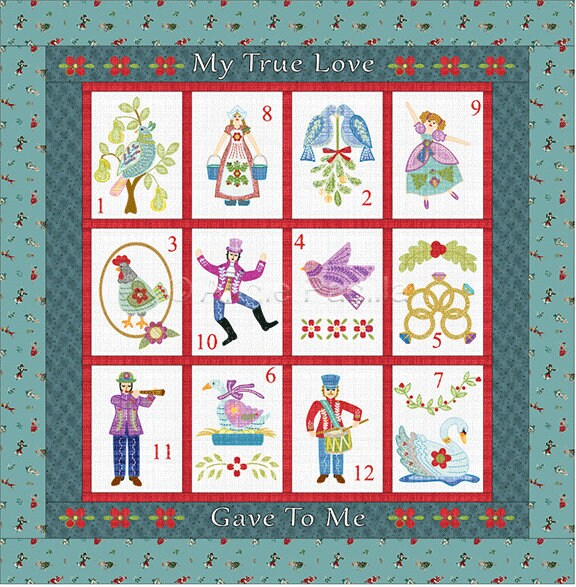 Days of Christmas Christmas Quilt Applique Quilt - Etsy