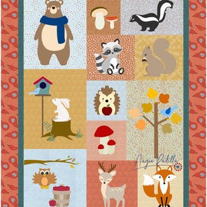 Forest Friends Applique Quilt Pattern: Whimsical Woodland Nursery (Digital PDF Pattern)