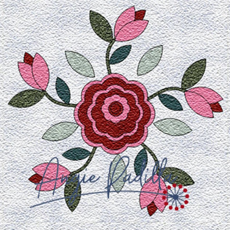 Bed of Roses Quilt Pattern: Modern Baltimore Album Style (digital PDF ...