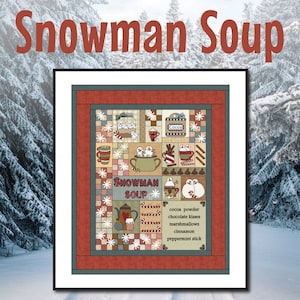 Snowman Soup  | Applique Wall Hanging | DIGITAL PDF Quilt Pattern | Christmas Quilt | Winter Quilt | Angie Padilla Quilt Designs